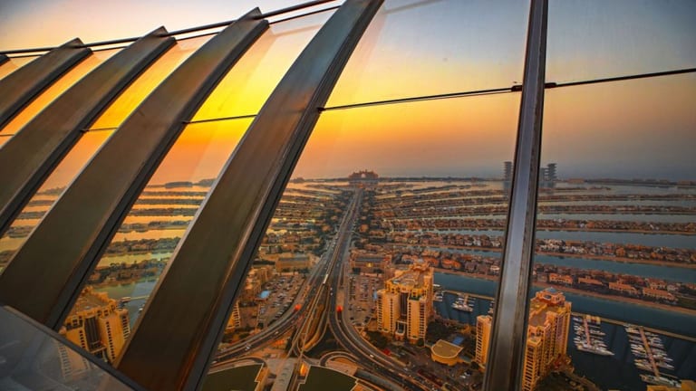 The View at The Palm — Observation Deck Experience                   One last sunset before a new beginning. —  United Arab Emirates Tour Package by Green Apple Travel