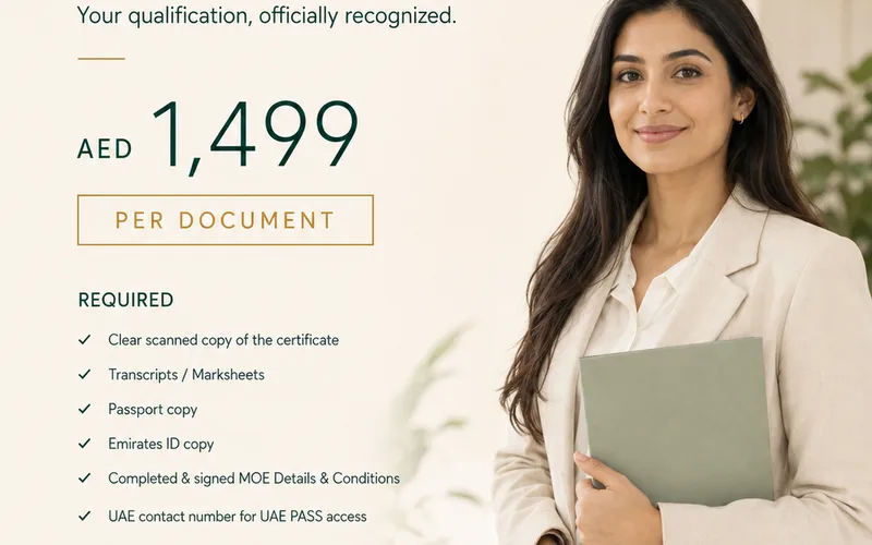 Certificate Equivalency UAE: MOE Degree Equivalency — Green Apple Travel & Tourism, Dubai