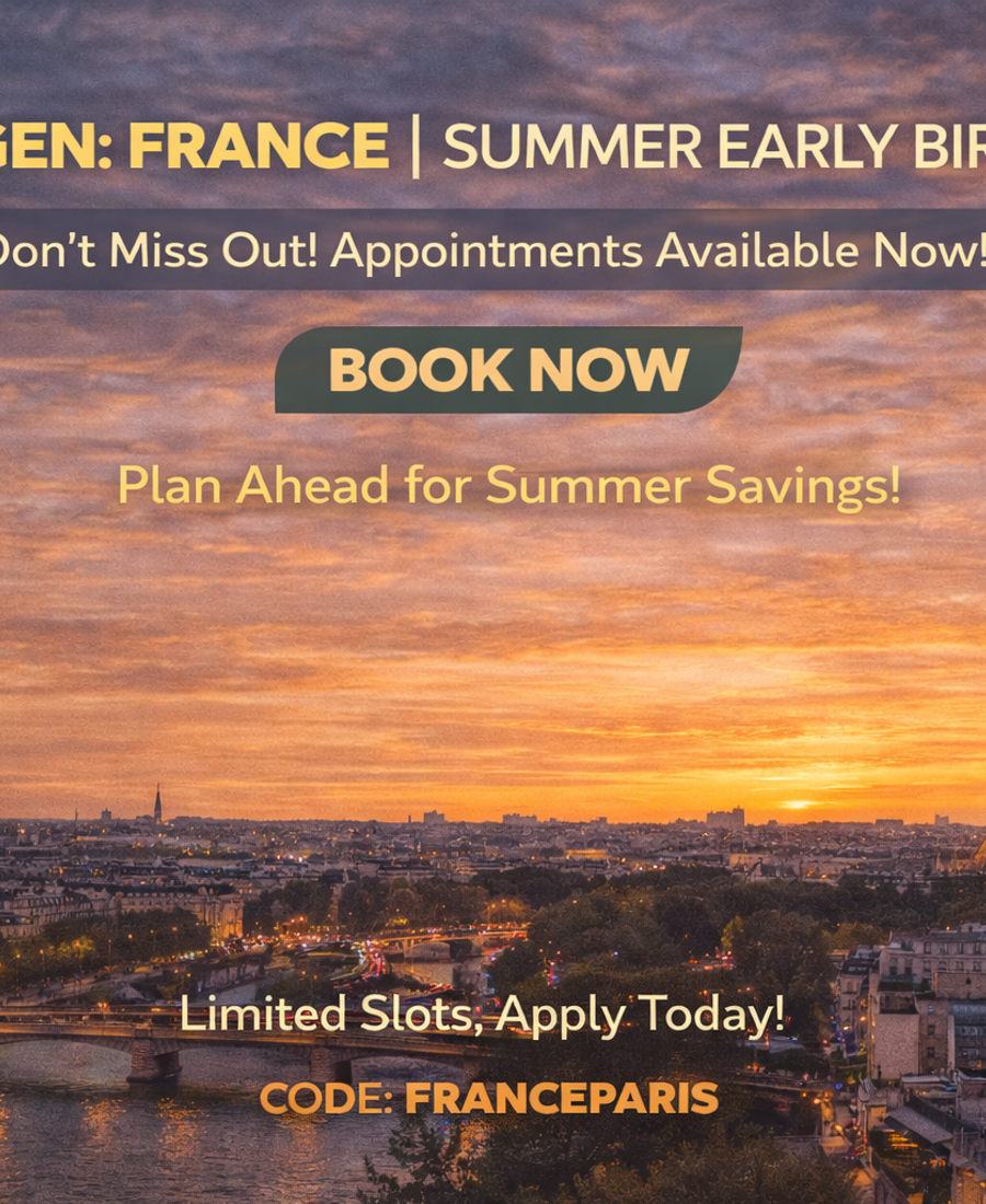 Schengen Visa France for UAE Residents: Early Bird Slots | Don't Miss Out — Green Apple Travel & Tourism, Dubai