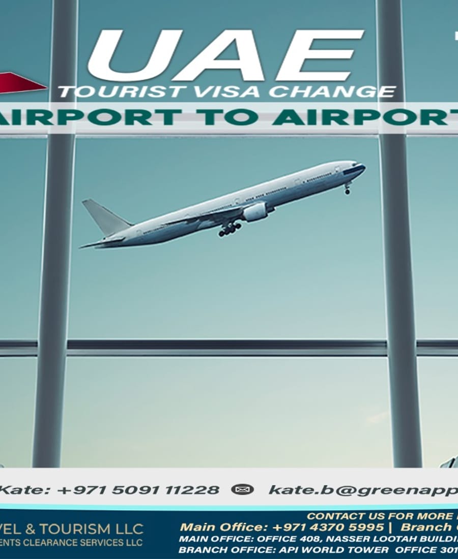 UAE Tourist Visa Change: Airport to Airport Service — Green Apple Travel & Tourism, Dubai