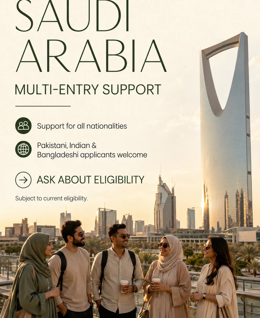 تأشيرة السعودية متعددة الدخول لمقيمي الإمارات — Green Apple Travel & Tourism, Dubai