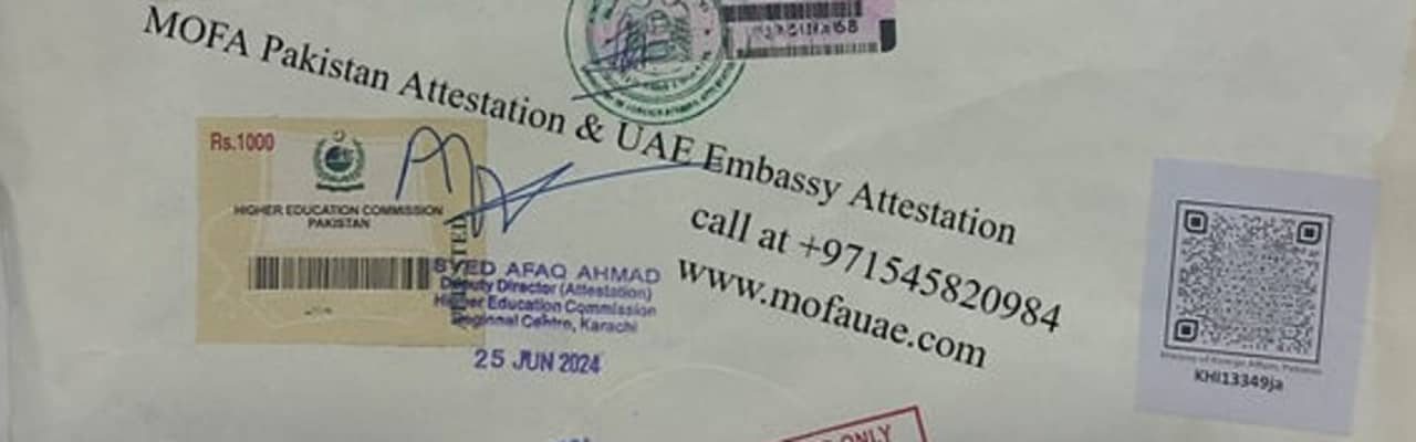 Pakistan MOFA Attestation