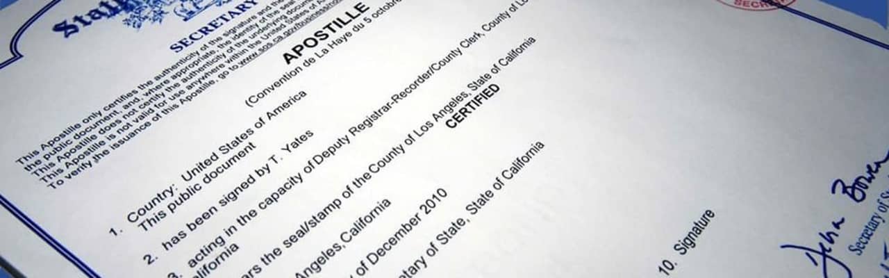 U.S. Marriage Certificate Apostille