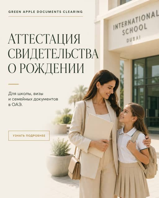 A parent and child outside an international school in Dubai