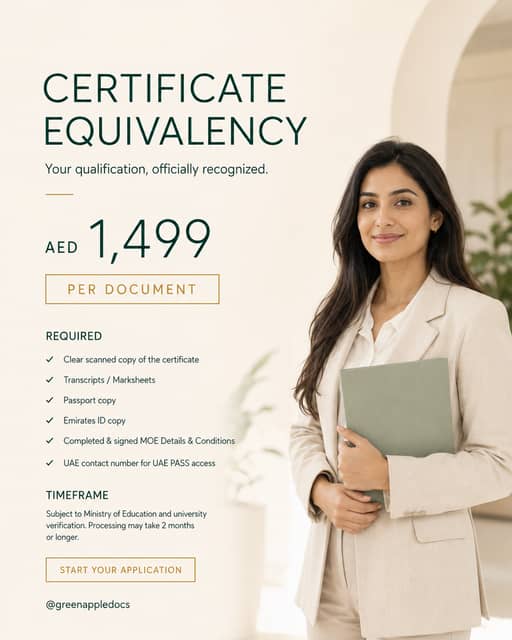 A professional holding a document folder, illustrating UAE Ministry of Education certificate equivalency
